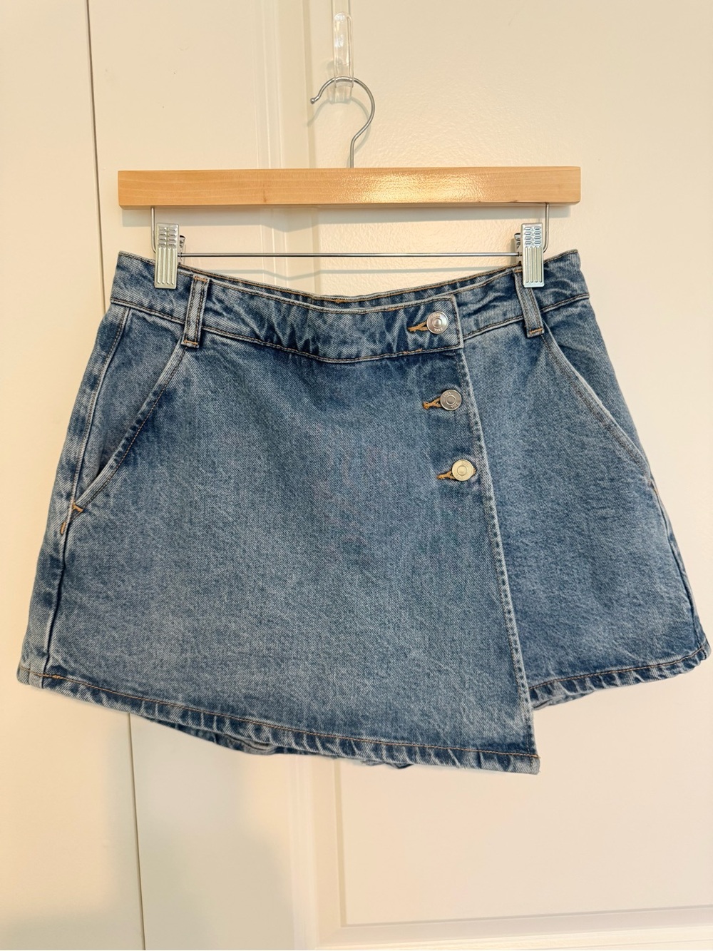 ZARA Denim Button Mini Skort